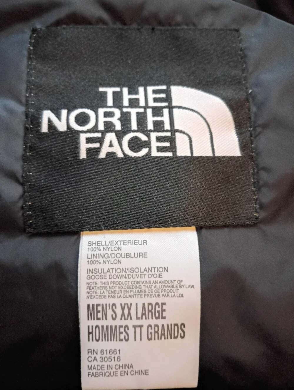 Vintage Men's North Face Nuptse 700 Fill Down Vest, Cobalt Blue/Black Size XXL